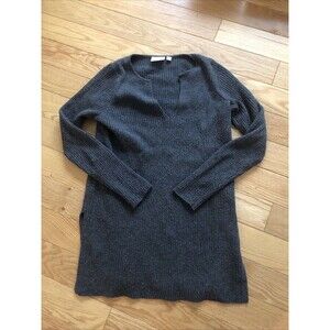 Ett TWA by Anthropologie Sweater V Neck Gray XS Nylon-Poly-Wool-Spandex Blend